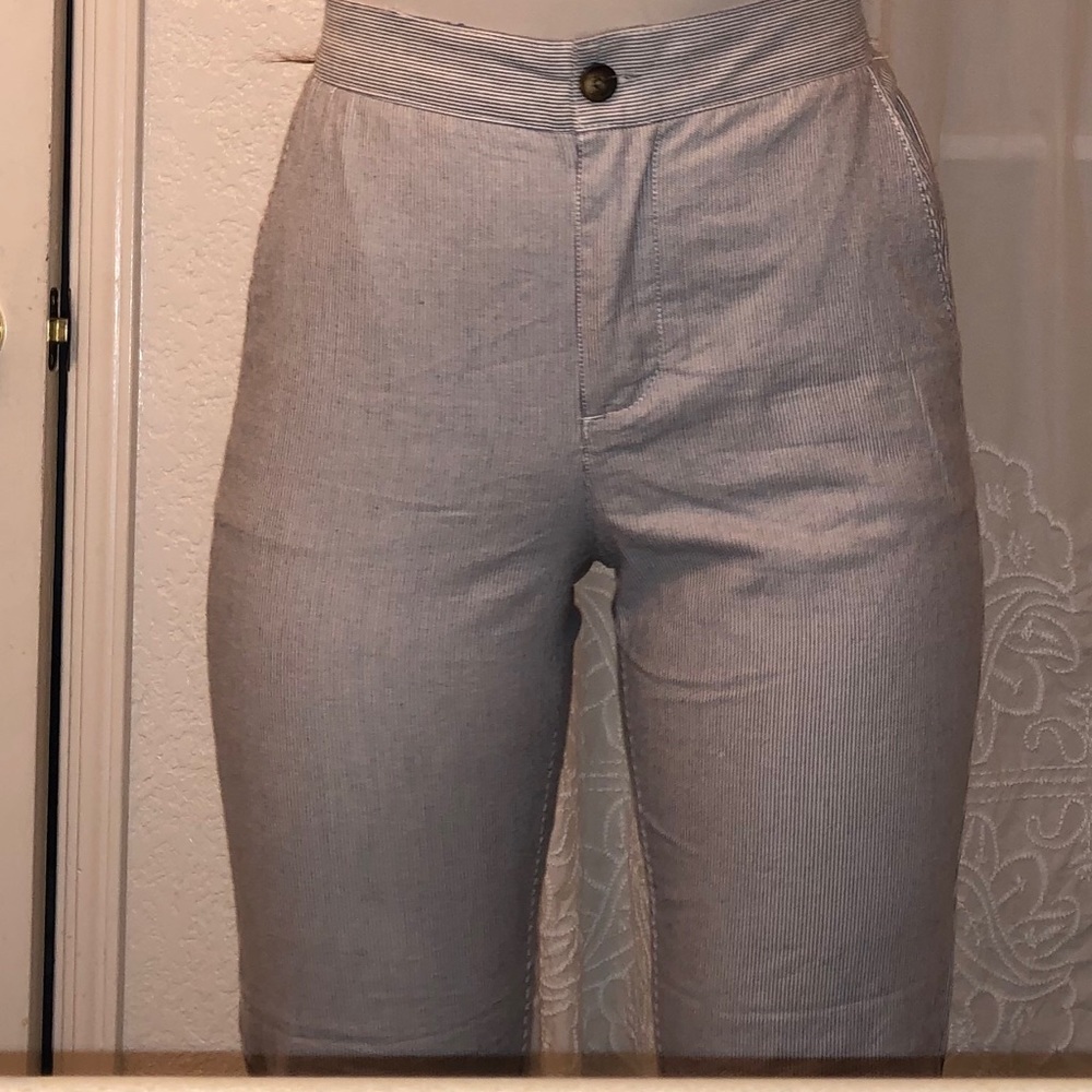 high waisted grey pants